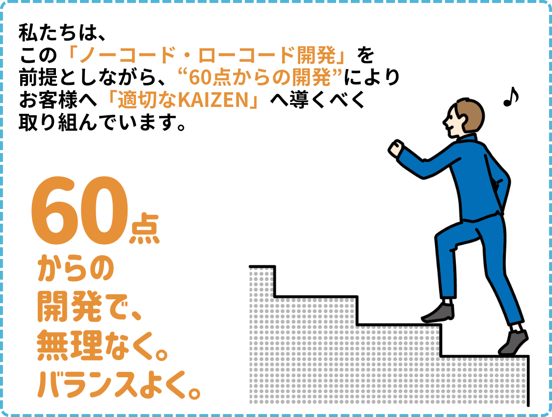 60点からの開発で、無理なく。バランスよく。